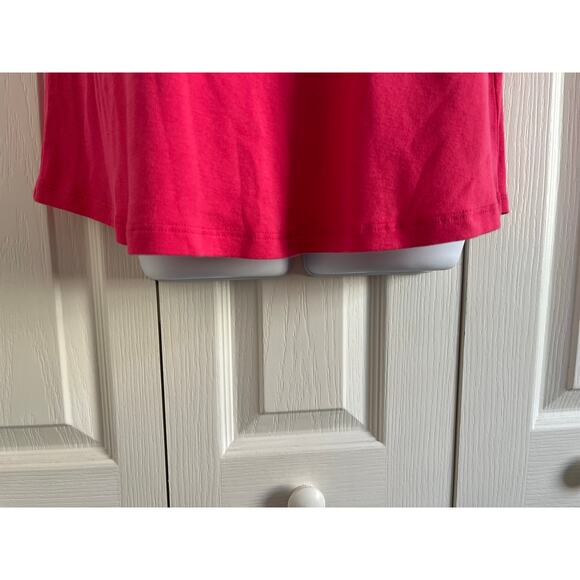 By Chico’s Notched Neck Cotton Short Sleeve Tee size 8-10 regular Tall (2) Pink - Picture 6 of 6